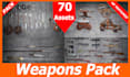 send you 70 3d models of weapons