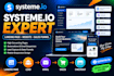 build systeme io landing page, website and sales funnel, systeme io expert