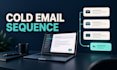 write a human b2b cold email sequence with follow ups