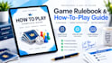 create a professional game rulebook and how to play guide