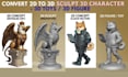 sculpt custom 3d model character, 2d to 3d model, toys, 3d print ready models