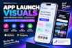 professional app launch visuals and promotional graphics