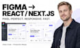 convert your figma design into responsive react or nextjs frontend website app