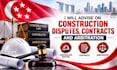 advise on construction disputes, contracts and arbitration
