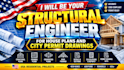 be your structural engineer for house plans and city permit drawings