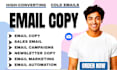 write high converting email copy, sales emails and email sequences