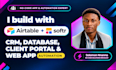 airtable database automation, softr client portal web app, make com airtable