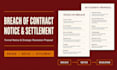draft a breach of contract notice and settlement proposal