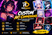 illustrate furry character emote stickers