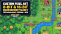 create 2d pixel 8bit 16bit art pixel environment pixel tileset top down game rpg