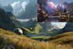 draw the landscape illustration or concept art