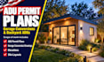 draft adu drawing, garage conversion plan elevation site plan, home extension