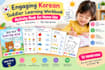 design engaging korean toddler learning workbook, activity book for home use
