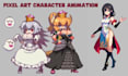 create pixel art nsfw character animation sprite sheet 2d game character design