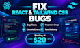 fix react, tailwind CSS bugs and responsive issues