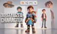 create cute 3d stylized character for game ready