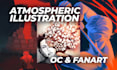 draw character art and dark atmospheric illustrations