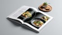 design a professional cookbook layout and cover