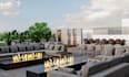 redesign backyard into entertainment area, hardscape design,pergola space render