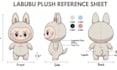 create custom plushie reference sheet for stuffed animal character ych