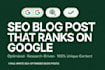 write SEO blog post that ranks on google
