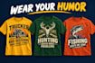 design funny profession and fishing hunting t shirt designs