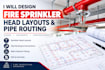 design houston fire sprinkler head layouts and pipe routing drawings