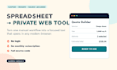 convert excel to a private web app