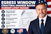 egress window structural engineer review basement layout package ca nv az nm