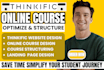 optimize your thinkific course structure, lessons, quizzes, student journey