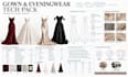 develop a manufacturer ready gown, evening and bridal wear tech pack
