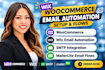 setup woocommerce, wix email automation campaigns SMTP mailerlite email flows