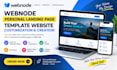 build webnode personal landing page template website customization creation