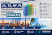 do ca, tx, ny, fl structural analysis and design using staad pro