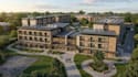 design 3d modern school dormitory, student residence, student housing