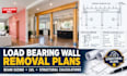 design load bearing wall removal plans, beam sizing and calculation