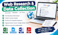 do accurate web research and data collection