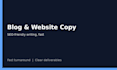 write blog posts, website copy, and SEO content