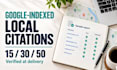 build google indexed local citations and directory listings