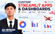 a custom streamlit app and interactive python dashboard
