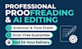 professionally proofread, edit, and humanize your ai text