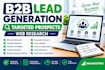 do b2b lead generation and web research