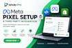 setup  meta pixel, facebook pixel, conversion API and link third party tracking