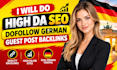 do high da SEO dofollow german guest post backlinks through german link building