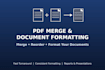 merge, reorder, and format your PDF documents
