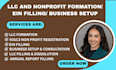 do llc registration, dissolution, ein, 501c3 and nonprofit bylaws