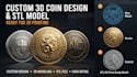 create custom 3d coin design and stl model