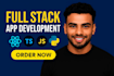 do custom website development full stack developer, front end developer