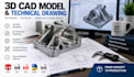 create 3d cad model and professional technical drawing