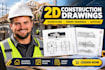 draft 2d floor plans, elevation and house plans in autocad
